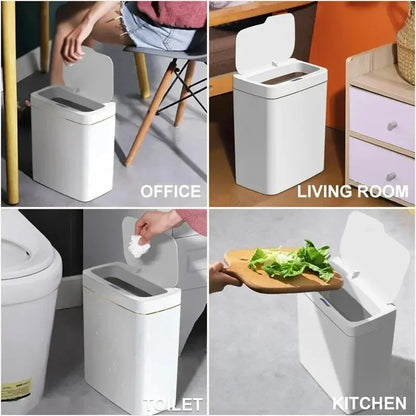 Cesto de Basura Inteligente 15L con Sensor Automático y Bolsa Automática – Estrecho para Baño