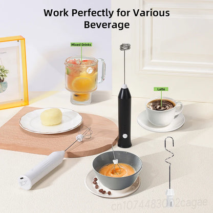 Batidor Eléctrico de Leche y Café de Mano – Espumador y Mezclador para Cocina