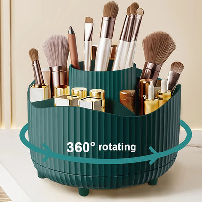 Organizador de Cosméticos Giratorio de Escritorio – Porta Pinceles Multifuncional para Baño y Tocador
