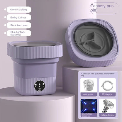 Lavarropas Portátil Plegable 6L/11L con Centrifugado – Gran Capacidad para Ropa Interior, Medias y Viajes