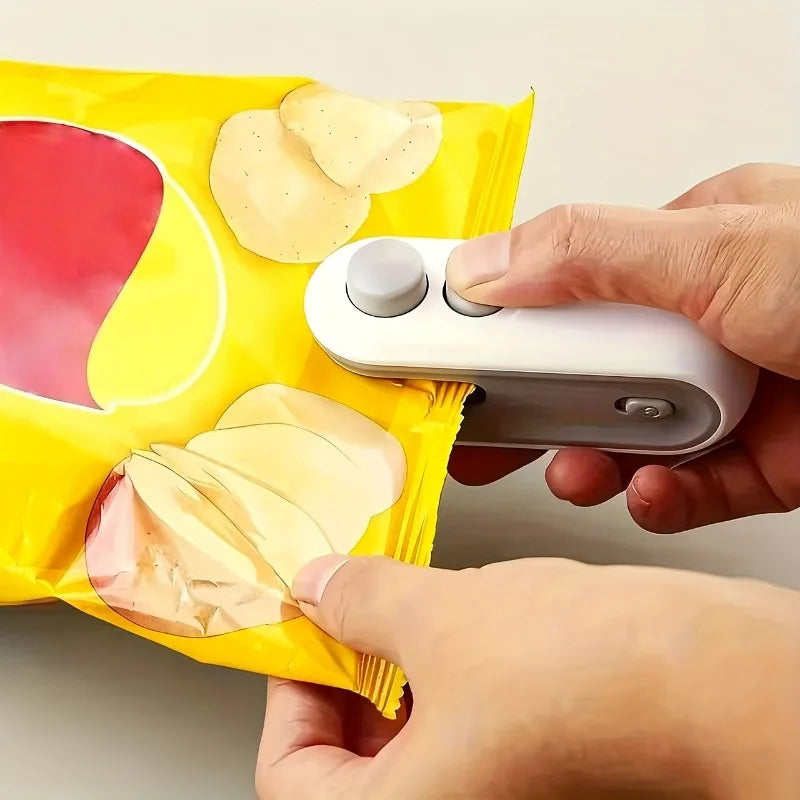 Selladora de Bolsas Multifunción 2 en 1 Recargable con Clip