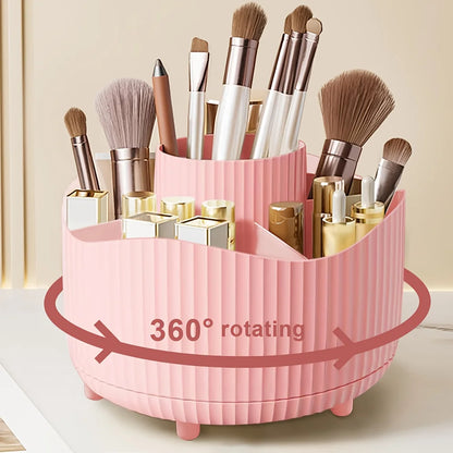 Organizador de Cosméticos Giratorio de Escritorio – Porta Pinceles Multifuncional para Baño y Tocador