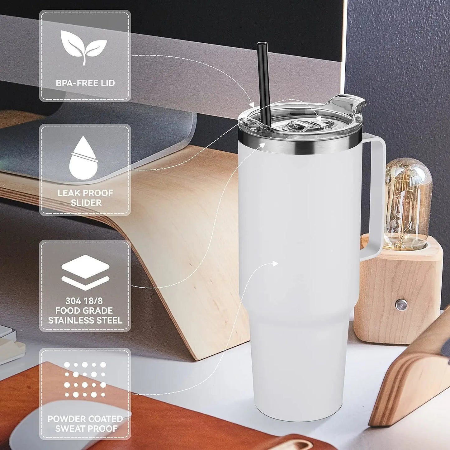 Vaso Térmico 1200 ml de Acero Inoxidable – Mantiene Bebidas Frías y Calientes por Más Tiempo