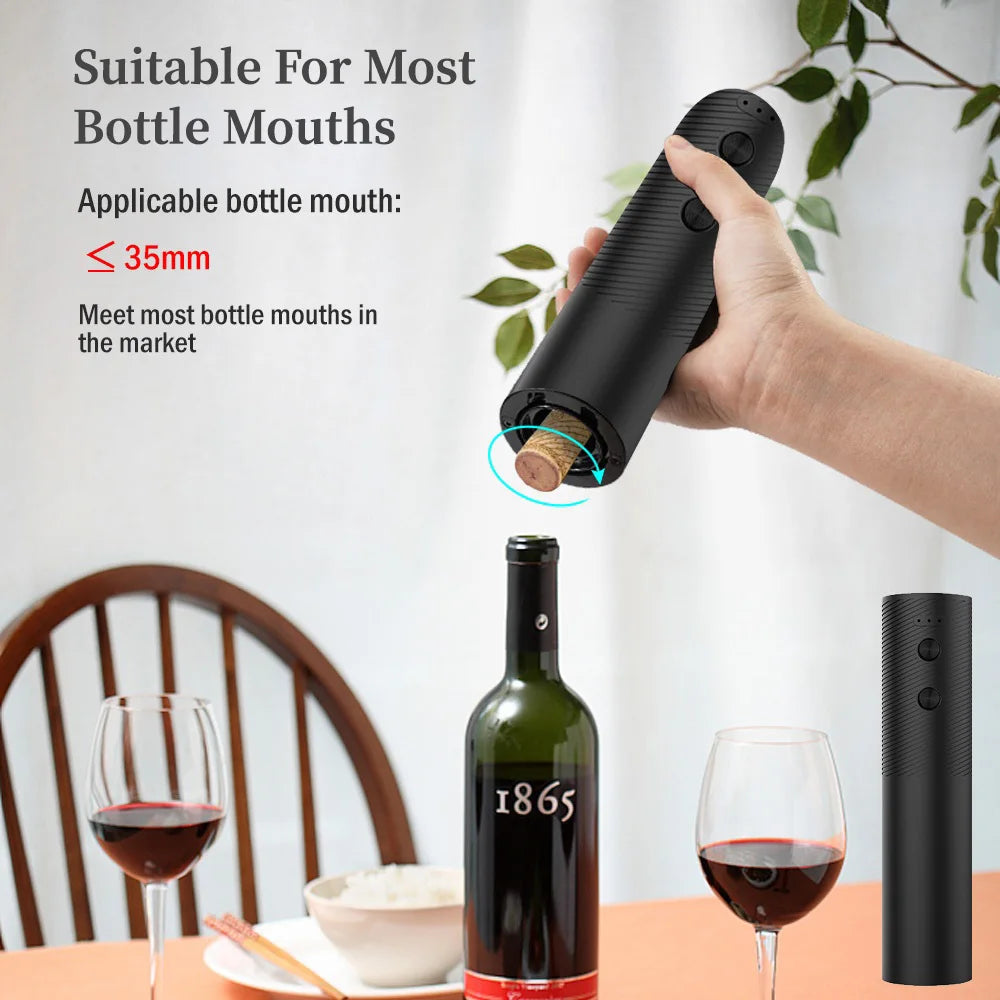 Descorchador Eléctrico de Vino – Recargable USB, Un Solo Toque