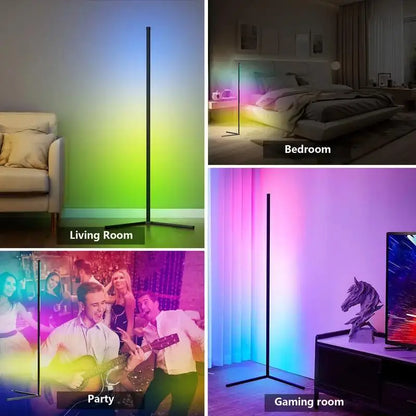 Lámpara de Pie RGB con Sincronización Musical – 16 Millones de Colores, Control Remoto, Moderna