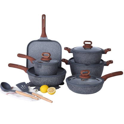 Set de Ollas y Sartenes Antiadherentes de Cerámica DONNOR – Cocina Fácil y Profesional