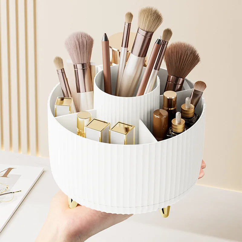 Organizador de Maquillaje Giratorio 360° con Gran Capacidad – Porta Pinceles, Lápices y Cosméticos