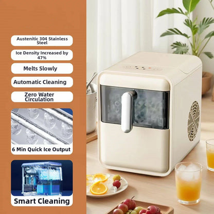 Máquina de Hielo Automática Mini Compacta – 15KG Diarios, Autolimpiante y Portátil para Hogar y Oficina