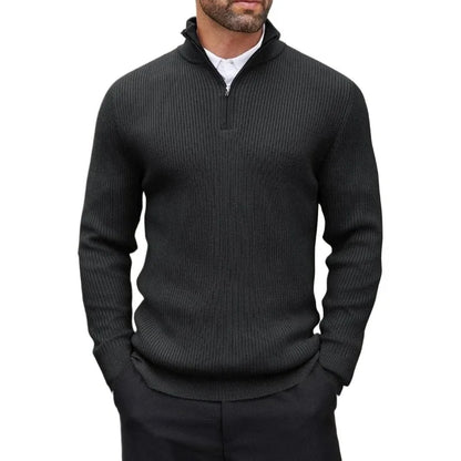 Pullover Quarter Zip para Hombre – Cuello Mock, Manga Larga, Abrigo Casual de Invierno