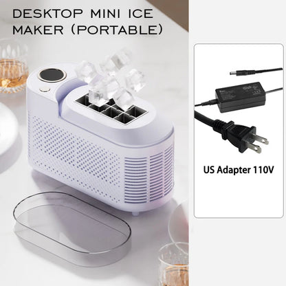 Máquina de Hielo Portátil 220V/110V y 12V – Mini Automática para Hogar, Dormitorio, Oficina y Auto