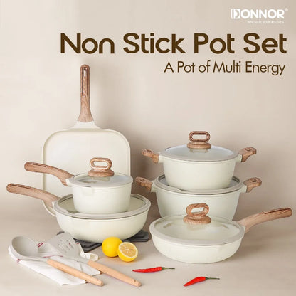 Set de Ollas y Sartenes Antiadherentes de Cerámica DONNOR – Cocina Fácil y Profesional