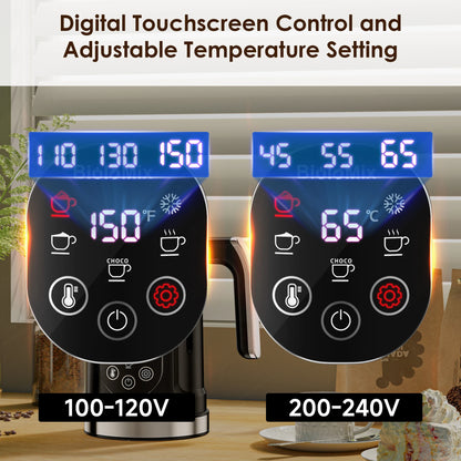 Espumador de Leche 5 en 1 BioloMix con Pantalla LED Táctil – Frío y Caliente