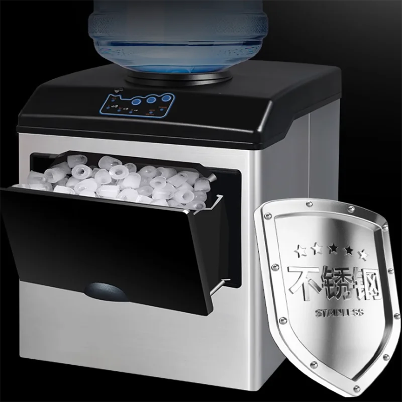 Máquina de Hielo de Acero Inoxidable para Mesada – Compacta para Bebidas y Uso Doméstico