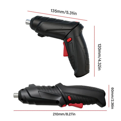 Destornillador Eléctrico Inalámbrico 3.6V con Kit de 47 Accesorios — Recargable y Multifunción