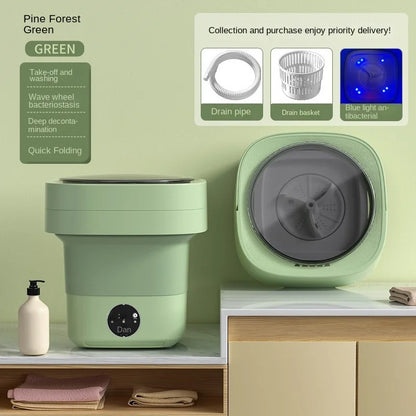 Lavarropas Portátil Plegable 6L/11L con Centrifugado – Gran Capacidad para Ropa Interior, Medias y Viajes