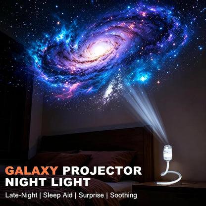 Mini Proyector Galaxy 2 en 1 USB – Brillo Ajustable 360° para Auto y Dormitorio