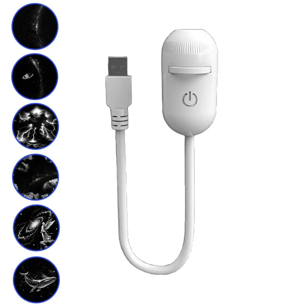 Proyector LED Galaxy 2 en 1 – Rotación 360° USB Luz Ambiente para Dormitorio y Fiestas