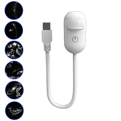 Proyector LED Galaxy 2 en 1 – Rotación 360° USB Luz Ambiente para Dormitorio y Fiestas