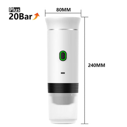 Cafetera Espresso Portátil Inalámbrica 3 en 1 para Cápsulas y Café Molido | Ideal para Auto, Hogar y Camping