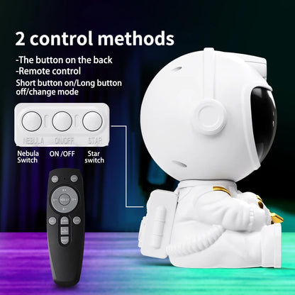 Proyector LED Galaxia Astronauta – Luz Nocturna Cielo Estrellado para Niños y Decoración