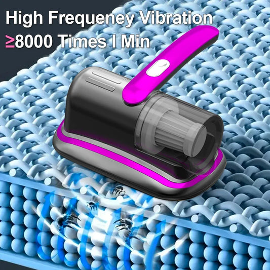 Aspiradora Inalámbrica para Colchón con Luz UV-C, Filtro HEPA y Vibración Ultrasónica 12KPa