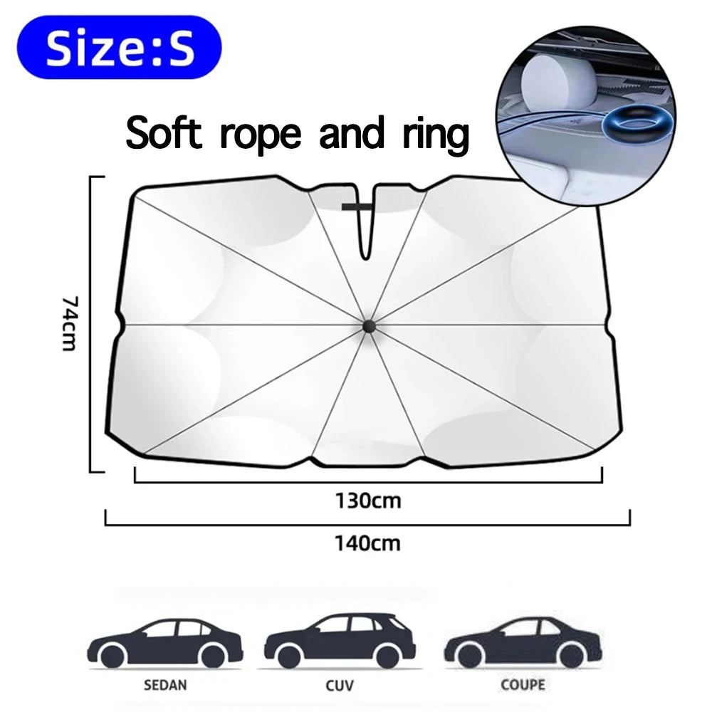 Parasol Plegable para Parabrisas de Auto 2024 – Protector UV y Térmico para Ventana Delantera