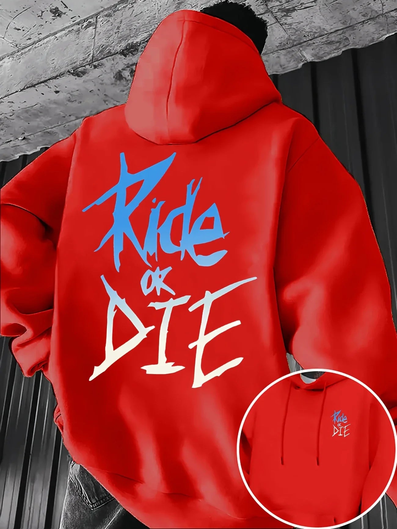 Hoodie “Ride or Die” con Estampado Graffiti – Streetwear Casual Unisex