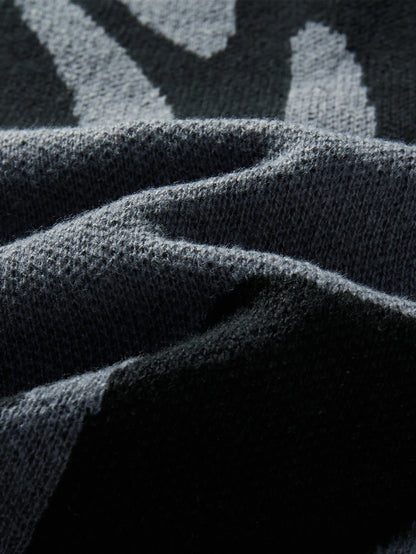 Suéter de Hombre Tejido Jacquard – Cuello Redondo, Diseño Moderno y Abrigo para Otoño e Invierno