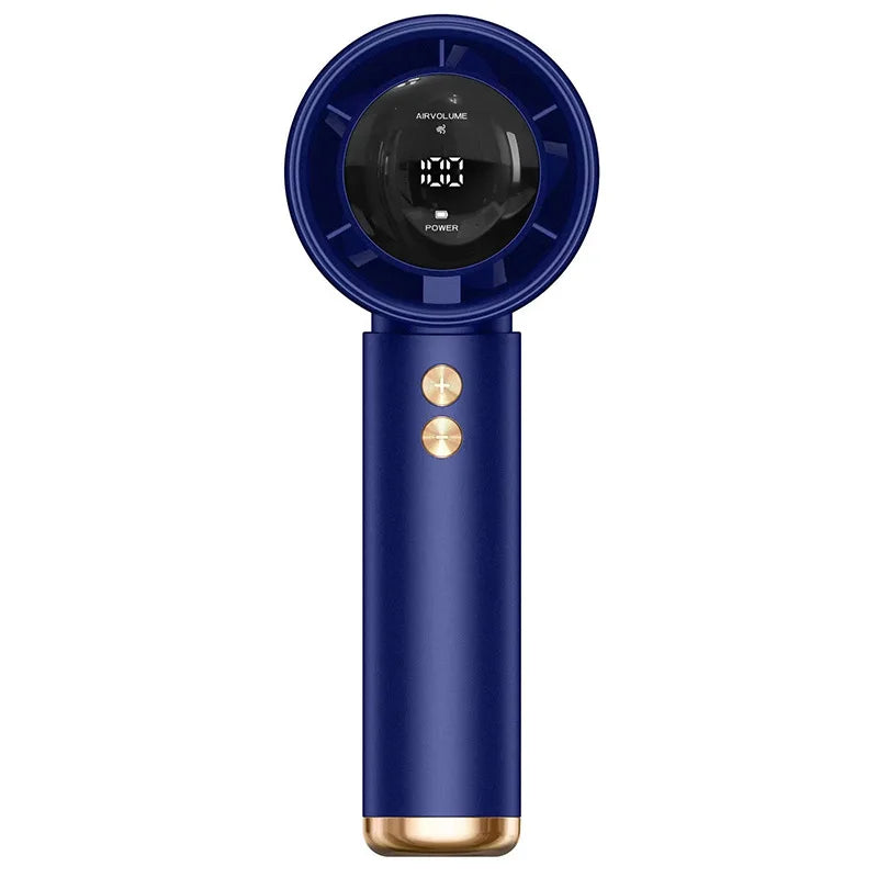 Ventilador Turbo Portátil Recargable USB | Mini Ventilador de Alta Velocidad con Pantalla LED