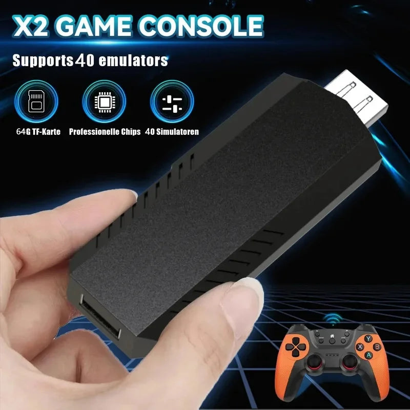 Consola Game Stick X2Pro 4K HD – 40K/50K Juegos Retro, 64G/128G, Compatible con PSP