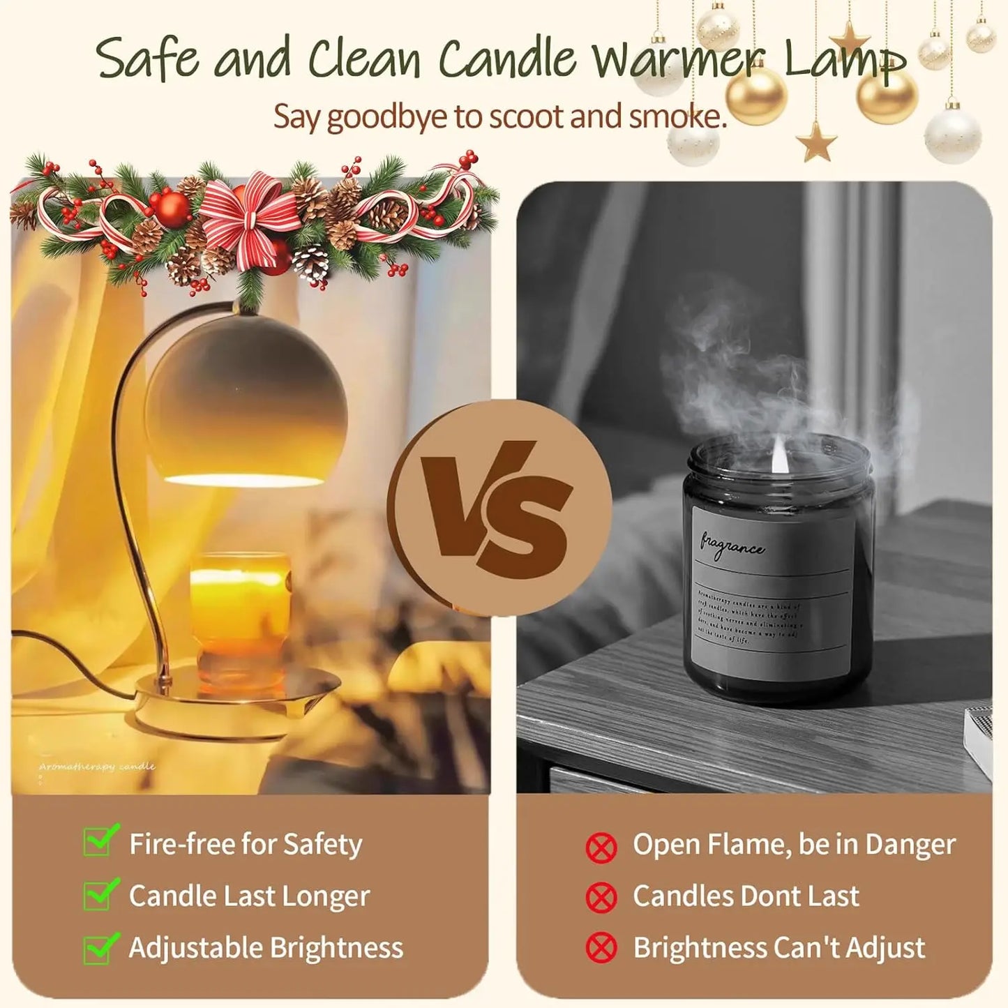 Calentador de Velas Moderno con Base Ancha – Timer, Regulador y Decoración para el Hogar