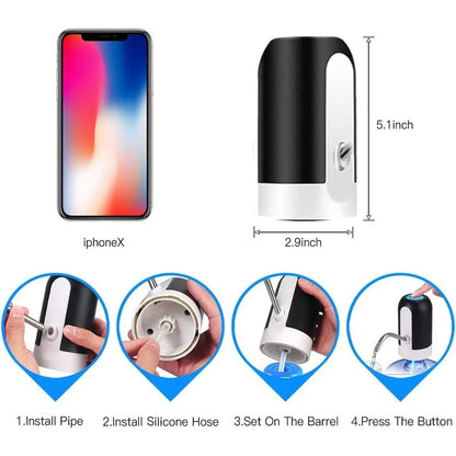 Bomba Dispensadora de Agua para Bidón de 5 Galones USB Recargable – Eléctrica y Portátil