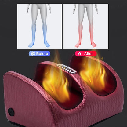 Masajeador Eléctrico para Pies Shiatsu con Amasado Profundo, Calor, Rodillos y Vibración para Alivio de Fatiga Muscular