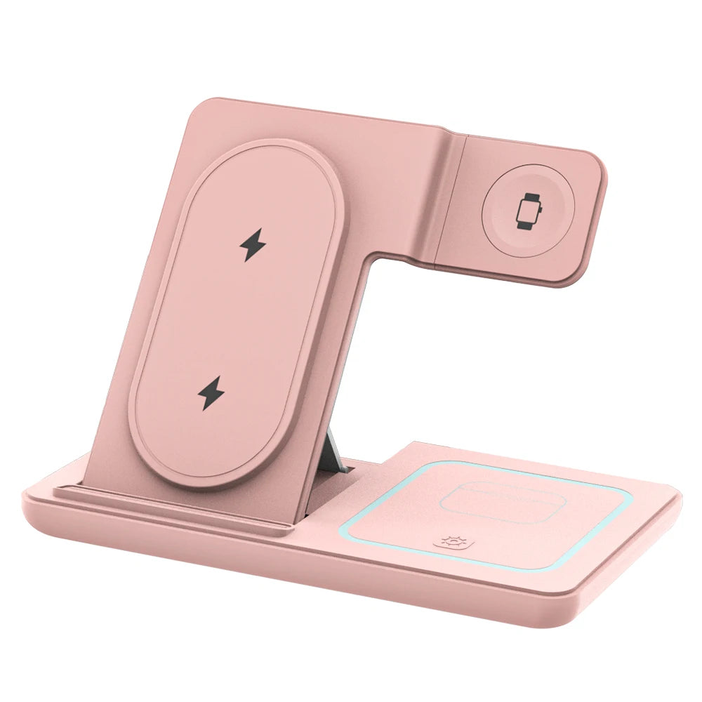 Cargador Inalámbrico 3 en 1 Plegable LED – Samsung Galaxy S25, Galaxy Watch y Buds Pro