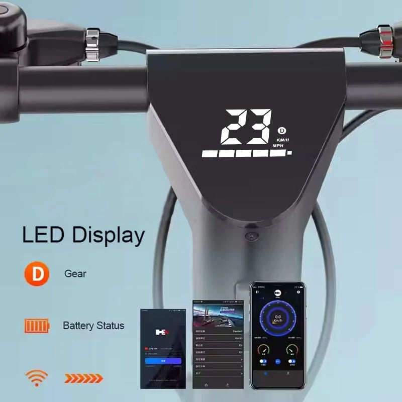 Scooter Eléctrico de Alta Potencia HX X9 – 100km de Autonomía, Motor 36v/48v, Plegable