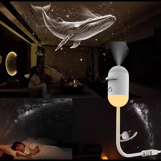 Proyector LED Galaxy 2 en 1 – Rotación 360° USB Luz Ambiente para Dormitorio y Fiestas