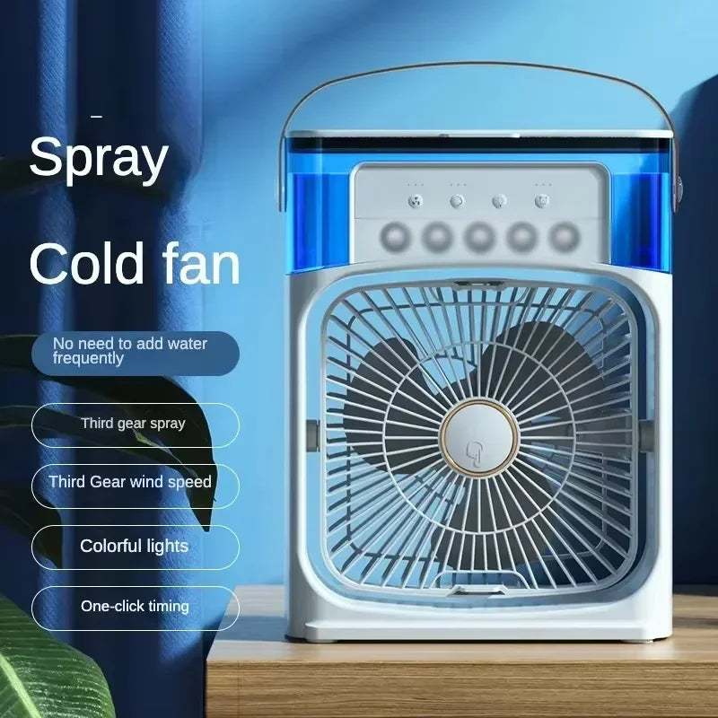 Mini Aire Acondicionado Portátil USB Lenovo con Ventilador, Humidificador, Pulverizador de Niebla y Luz LED Nocturna ❄️