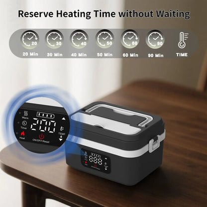 Vianda Eléctrica Portátil 8000mAh con Conservación de Calor Inteligente – Para Viajes y Oficina