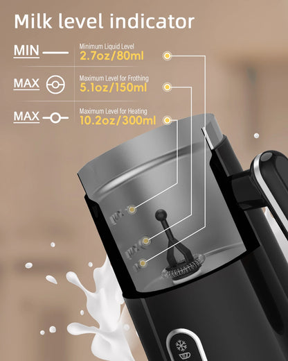 Espumador de Leche Automático BioloMix 4 en 1 – Frío, Caliente y Chocolate