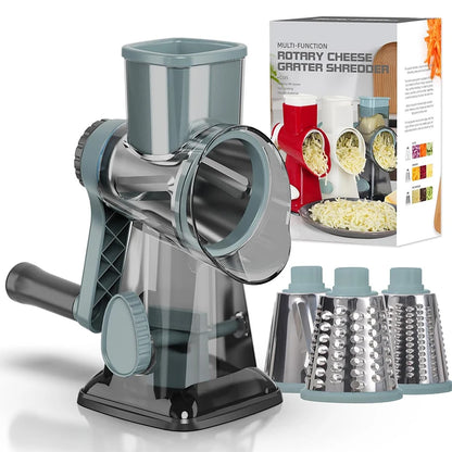 Rallador Giratorio Multifunción 3 en 1 – Cortador de Verduras, Queso y Frutos Secos
