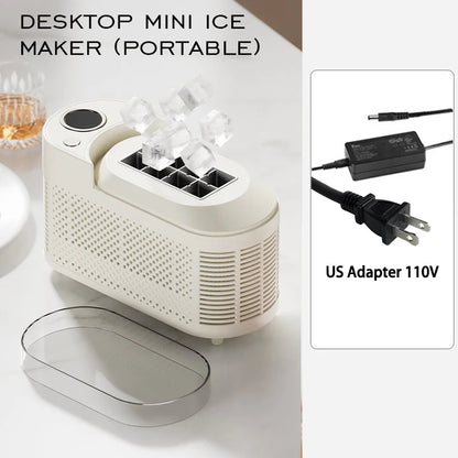 Máquina de Hielo Portátil 220V/110V y 12V – Mini Automática para Hogar, Dormitorio, Oficina y Auto
