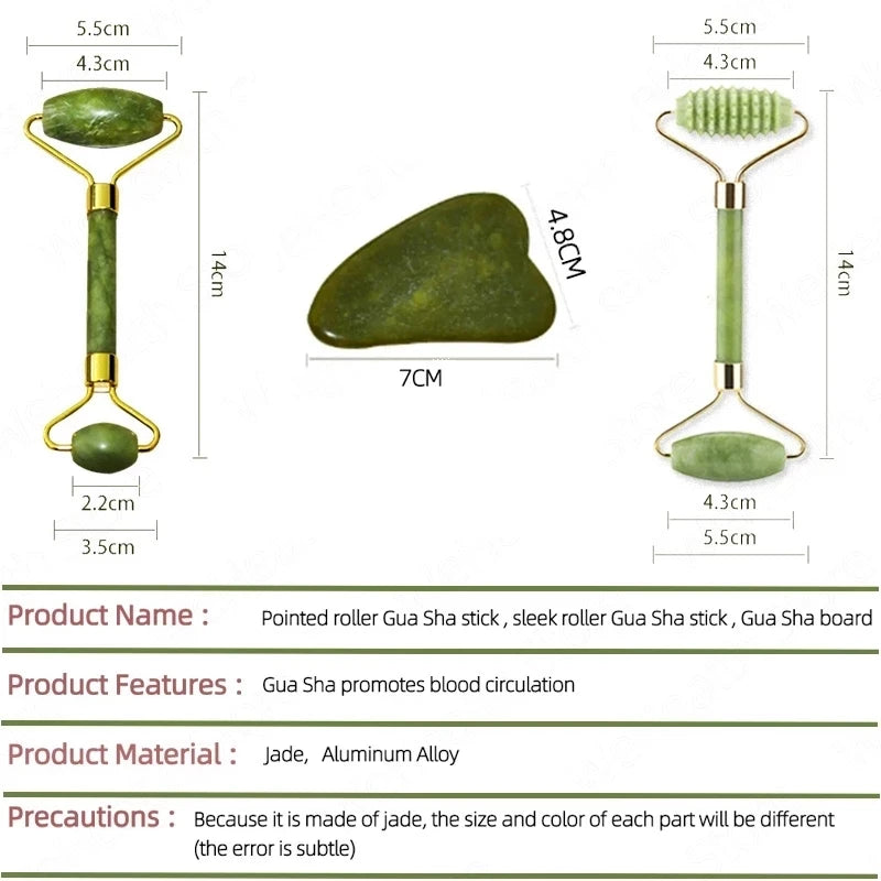 Gua Sha Facial de Jade – Masajeador Lifting, Drenaje Linfático y Cuidado de la Piel