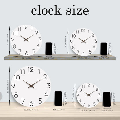 Reloj de Pared Moderno de Madera – Movimiento Silencioso de Cuarzo para Hogar