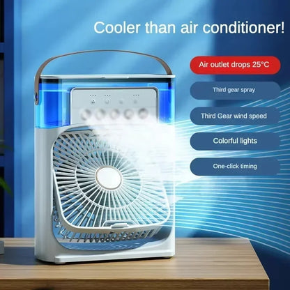 Mini Aire Acondicionado Portátil USB Lenovo con Ventilador, Humidificador, Pulverizador de Niebla y Luz LED Nocturna ❄️