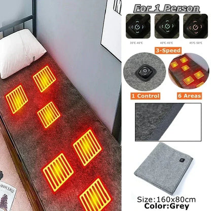Colchón Eléctrico Calefaccionado USB Type-C Individual – Lavable y Portátil para Dormitorio y Oficina