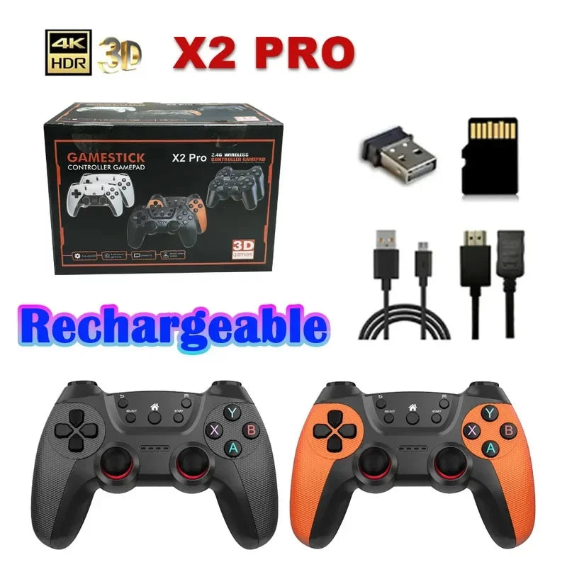 Consola Game Stick X2Pro 4K HD – 40K/50K Juegos Retro, 64G/128G, Compatible con PSP