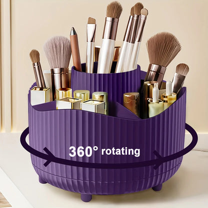 Organizador de Cosméticos Giratorio de Escritorio – Porta Pinceles Multifuncional para Baño y Tocador
