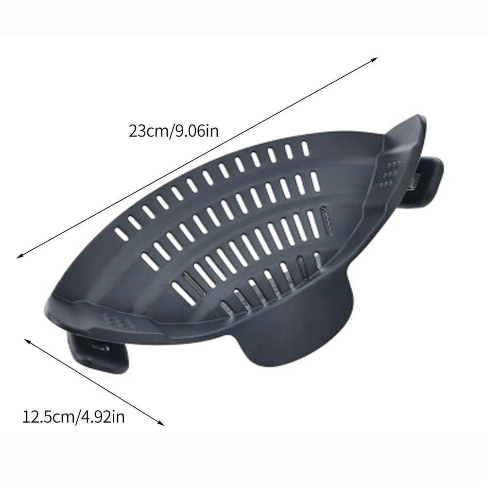 Colador de Silicona con Clip para Ollas y Sartenes – Escurridor Práctico para Pasta y Verduras