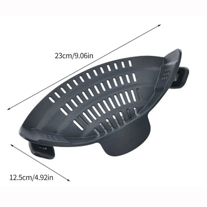 Colador de Silicona con Clip para Ollas y Sartenes – Escurridor Práctico para Pasta y Verduras