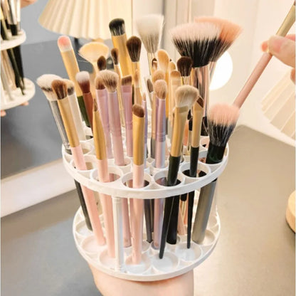 Organizador Giratorio de Escritorio para Pinceles de Arte y Maquillaje – Acabado Esmaltado